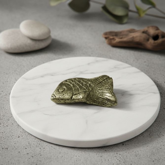 Peruvian Pyrite Fish Carving